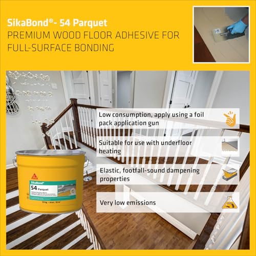 Image of SIKA - Wood Floor Adhesive - 54 Parquet - Fast-Curing bonding Agent - Trowel Application - Flexi-Polyurethane - Solvent-Free - 13 kg - Brown