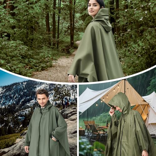 Poncho con cremallera impermeable para evitar calarse en el camping 2