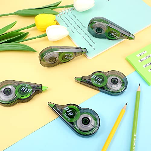 Image of Yexiya 12 Pieces Correction Tapes Original Correction Wide Eraser Applicator Easy to Use Applicator Translucent Tapes Shows for Office Note Journal Scrapbooking, 0.2 Inch x 39.4 Feet