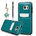 S7 Edge Case, YOKIRIN Case Card Holder Fit Dual Layer Protective with Card Slot Holder Advanced Shock Absorption Protective Wallet Case Cover for Samsung Galaxy S7 Edge - Blue