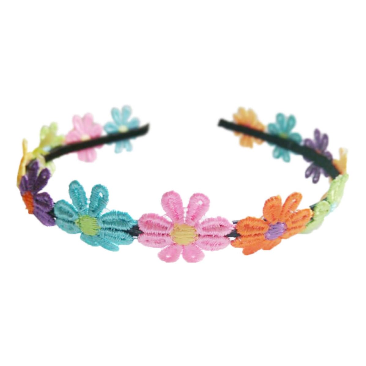 Embroidery Flower Headband Cloth Colorful Hair Accessory