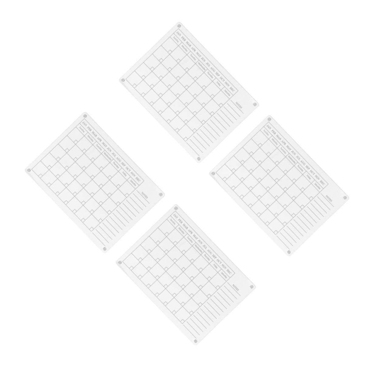 NUOBESTY 4 Pz Lavagna Cancellabile a Secco in Acrilico Frigorifero Calendario Magnetico Magneti Per Lavagna Calendario Da Lavagna Cancellabile a Secco Magneti Da Frigorifero Bacheca Asse