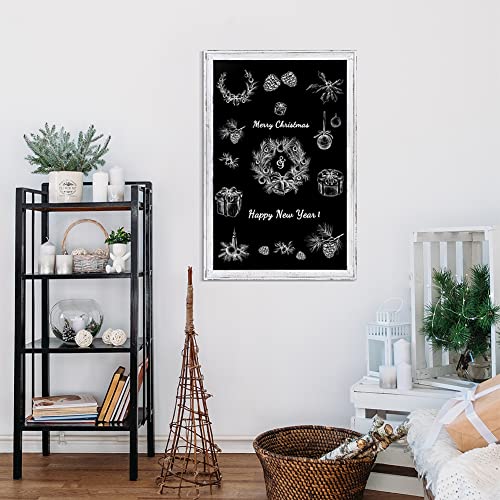 Chalkboard Black Board 36" X 24", Non-Magnetic Rustic White Framed For Home, Restaurant Menu And Wedding #TOP4