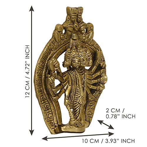 Image of eCraftIndia Panchmukhi Lord Hanuman Brass Idol Statue (BGO902)