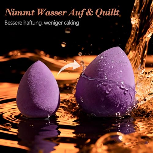 vonsera 12 Stück Make up Schwamm, Make-up Blender Schwämme, 3 Formen Beauty Make-up Schwämmchen für Nass- & Trocken-Foundation, Makeup Sponge Set für Puder-Foundation, Concealer & BB Cream