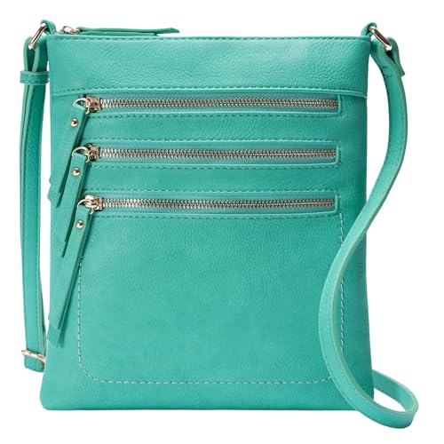 Image of Solene Crossbody Bag Functional Multi Pocket Messenger Purse Top Zip Closure Shoulder Handbag With Adjustable Strap