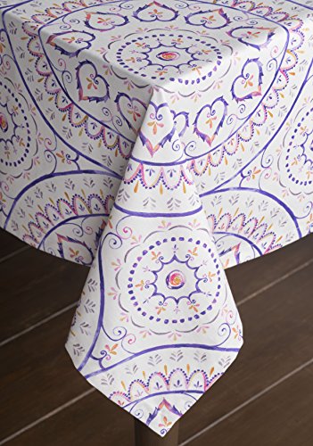 Maison D' Hermine Tablecloth 100% Cotton 60"X120" Decorative Rectangle Tablecloths Washable Table Cover For Gifts, Home, Wedding, Restaurant, Buffet Party & Camping, Mandala -Spring/Summer #TOP2