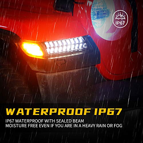 Spl Led Fender Lights White Drl & Amber Sequential Turn Signal & Side Marker Lights Replacement Compatible With Jeep Wrangler Jl Sahara, Rubicon, High Altitude 2018-2022 (5 Wires Vertion) #TOP3