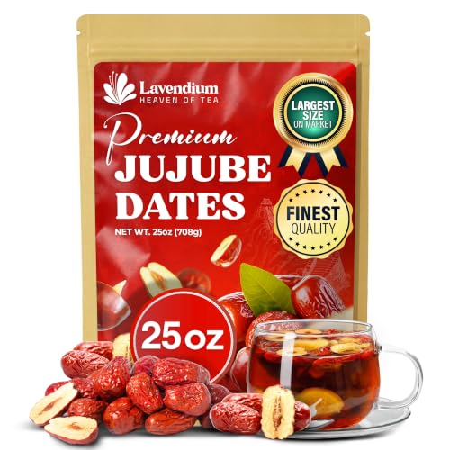 Lavendium Dried Jujube Dates, Red Dates for Snacking, Tea &amp; Cooking, 25 oz