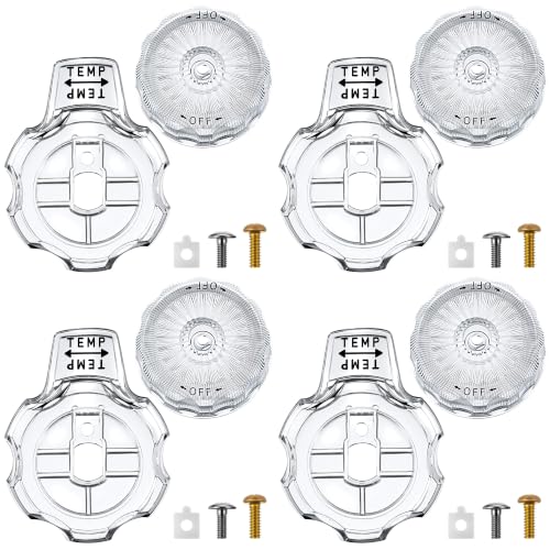 Dreyoo 4 Set Tub and Shower Knob, Compatible with MXT11, Clear Acrylic
