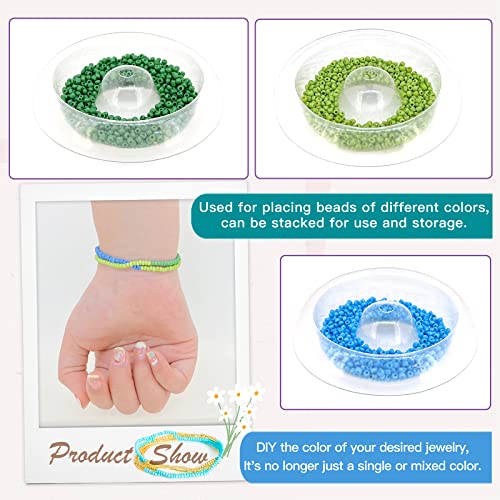 Indivshow The Bead Spinner,Seed Beads Kit With 3 Pcs Quick Changed Trays,Beading Needles For Jewelry Making (Wooden) #TOP3