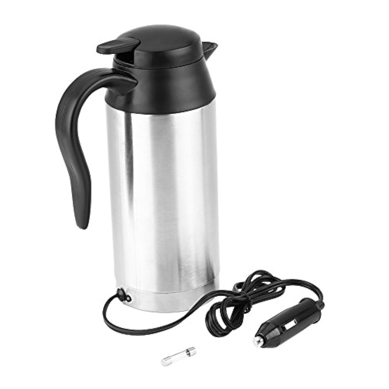 750ml 12V riscaldamento elettrico bollitore, auto accendisigari in acciaio inox riscaldamento bollitore bollitore elettrico viaggi Thermos per riscaldamento acqua caffè latte tè