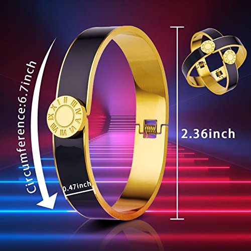 Godyce Love Friendship Bracelet Bangle Colorful Orange Enamel Bangles Bracelets for Women Party Fashion Bangles Stainless Steel Jewelry Birthday with Gifts Box2