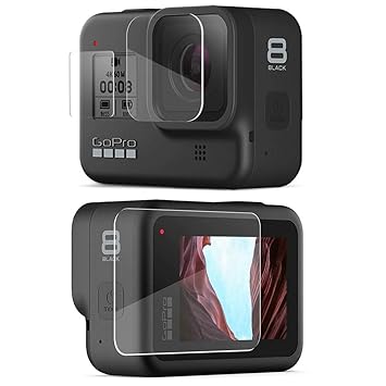 NEOHOOK Screen Protector for GoPro Hero 8 Black,Action Camera Ultra Clear Tempered Glass Screen Protector + Lens Protector + Installation Pack Accessories