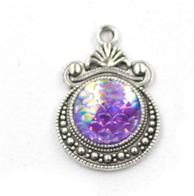 Acxico Mermaid Scale Charm or Pendant (15Pcs), Zinc Alloy Metal, Lead-Nickel Free, Handmade, Fancy Mermaid Charms Mix - Image 9