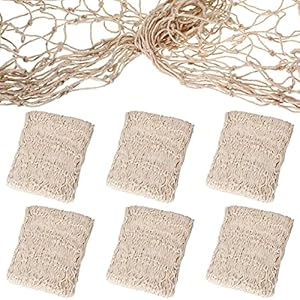 Shappy 6 Pack Natural Fish Net Decorative Cotton Fishnet Decor for Pirate Party, Mermaid Nautical Hawaii Luau Ocean Themed Wall Hanging Beach Bash Decoration Supplies (Beige) Shappy 6 Pack Natural Fish Net Decorative Cotton Fishnet Decor for Pirate Party Mermaid Nautical Hawaii Luau Ocean Themed Wall Hanging Beach Bash Decoration Supplies Beige