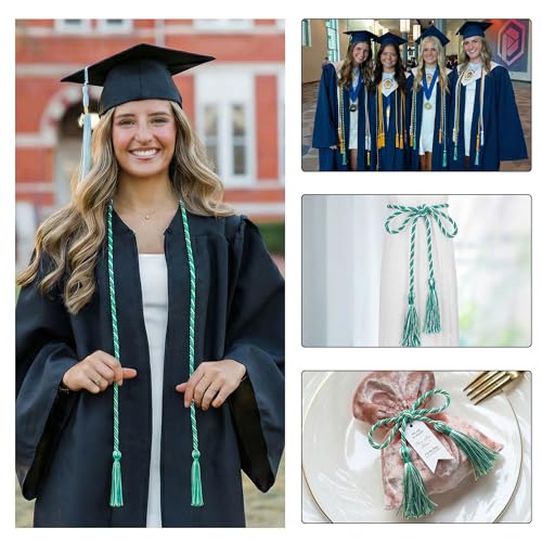 Image of GraduationMall Graduation Honor Cord 68 inch TurquoiseWhite