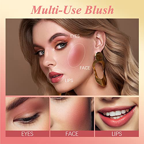 Liquid Blush, Soft Cream Blush Dewy Makeup, Weightless & Long Lasting Cheeks Lips Blush Tint, Natural Face Matte Finish Looking Liquid Blush Blendable Feel Liquid Blush Makeup（03# Mystery） #TOP3