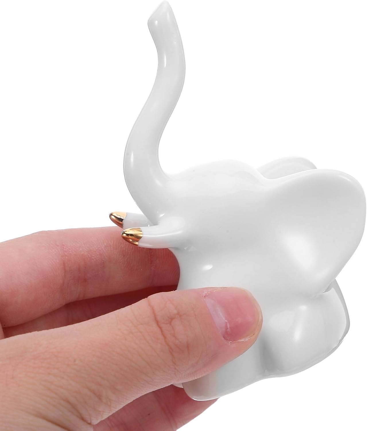 Ciieeo 4pcs Ceramic Elephant Toilet Bolt Caps Decorative White Animal Toilet Bowl Bolt Covers Floor Screw Covers for Bathroom Seat Installation Accessories