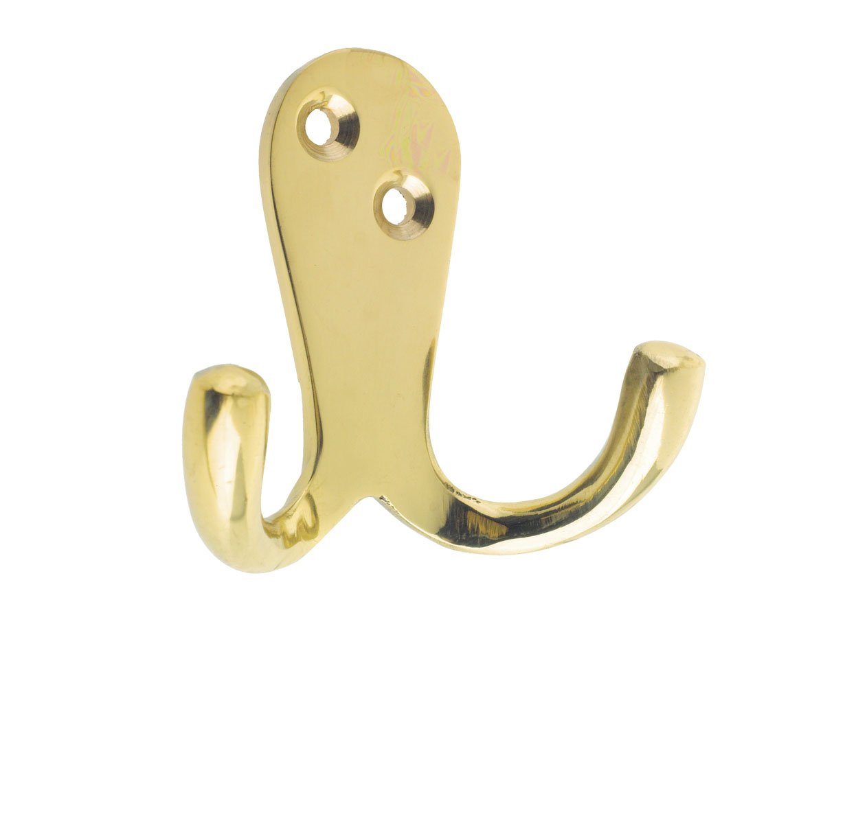 Zoo Hardware Double Coat Hook - Polished Brass