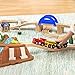 Battat – Railroad Set for Toddlers – Classic Wooden Train – Reversible Tracks & Magnetic Cars – 47-Piece Train & Town Playset – 3 Years + – Wild Ridge Train