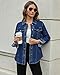 luvamia Jeans Jacket For Women Fashion Lightweight Denim Jacket Women For Summer Blue Jean Jacket Lightweight Shacket Women Dark Denim Fall Jackets For Women 2025 Trendy Size Large Size 12 14