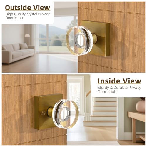 Coolnews Pomello Per Porta In Ottone Anticato Pomelli Per Porte Di Passaggio Per Interni, Pomello Per Porta In Vetro Vecchio Stile Pomello Quadrato Maniglia Per Porta Antica Maniglia Per Corridoio - 4