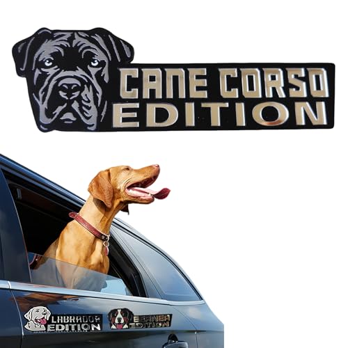 Image of Car Emblem: Dog Car Badge Laser Cutting Emblem Cool Decals Trucks German Shepherd Badge Corgi Edition Doodle Golden Retriever Vehicles Dachshund Addition Rottweiler (Cane Corso)
