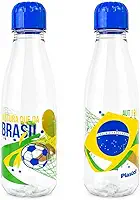 Garrafa Squeeze Plástica Brasil 600ml – Leve, Resistente e Reutilizável – Tampa com Vedação Segura – Ideal para Água, Academia, Escola, Trabalho e Dia a Dia e Livre BPA