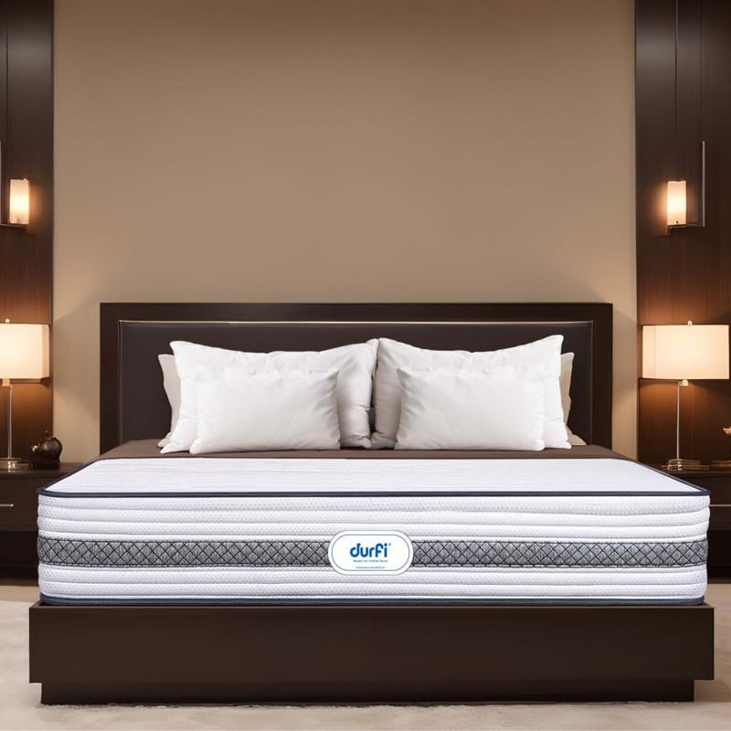 durfi Hybrid Pocket Spring with Memory Foam I King Bed Mattress 8 Inch (72x72x8 Inches)