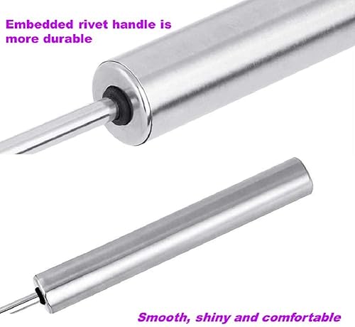 Miniatura 5 de Batidor de acero inoxidable, batidora de mano semiautomática, batidor de leche de huevo, espumador de leche, batidor giratorio para mezclar, batir y