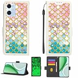 Kinetijy Custodia Comaptibile per Azpen G550 Case Custodia Cover Supporto Premium in PU[con Pellicola Protettiva HD con durezza 9H] [Blocco RFID][Paillettes Dorate + Brillanti] LPT-YL