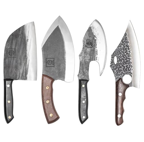 COOLINA The Favorite 4 Knife Set - Viking-Inspired Kitchen Knives for Chefs & Home Cooks, Includes Promaja Chef's Knife, Lixy Cleaver, Machado Butcher Knife, and Gator Utility Knife