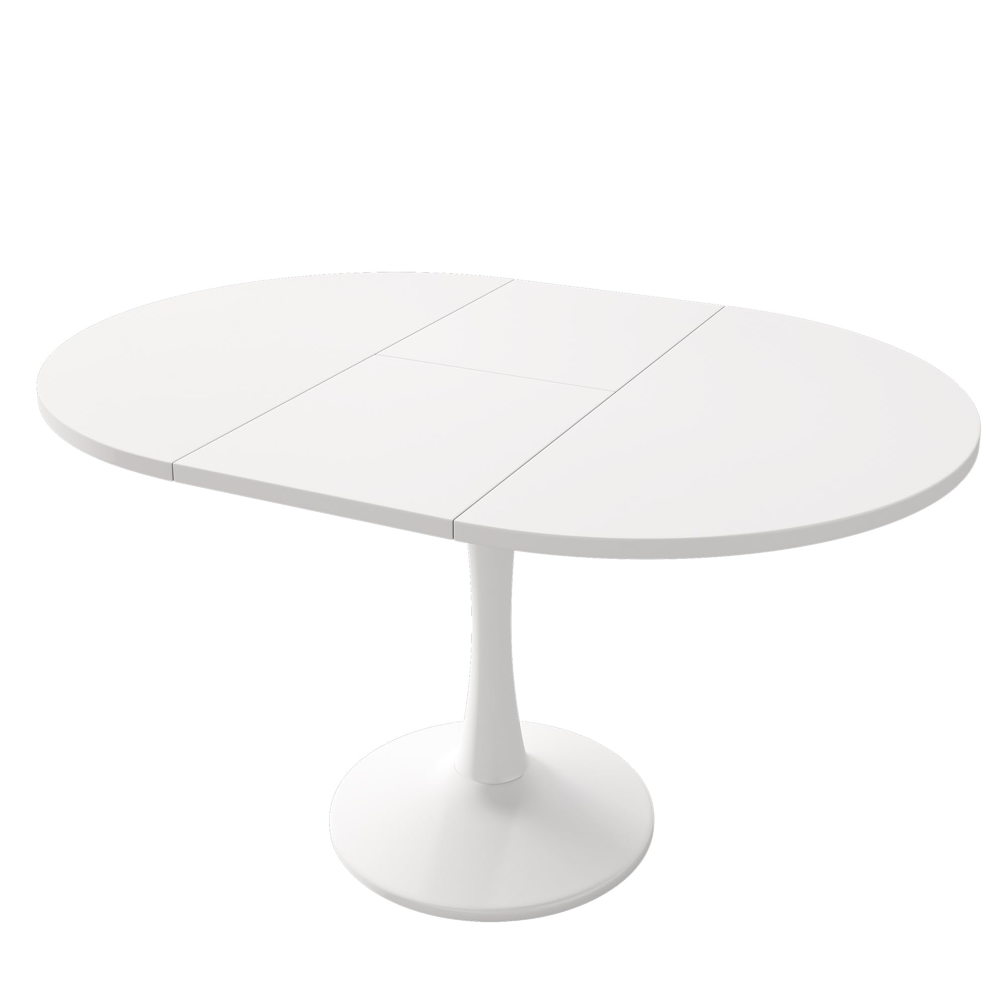sogesfurniture Tavolo da pranzo allungabile ovale moderno per 4-6 persone, lunghezza 100/140 x larghezza 100 x altezza 75 cm