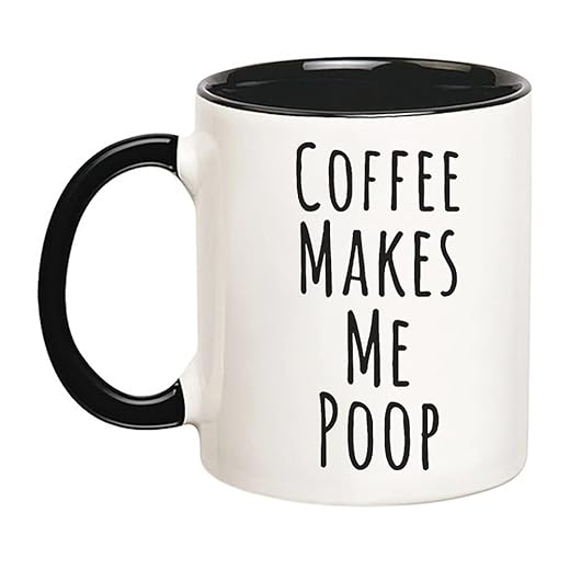 Fonhark - Coffee Makes Me Poop Tasse, lustige Kaffeetasse, humorvolle Büro-Tasse, Geburtstag, Weihnachten, Wichteln, 325 ml