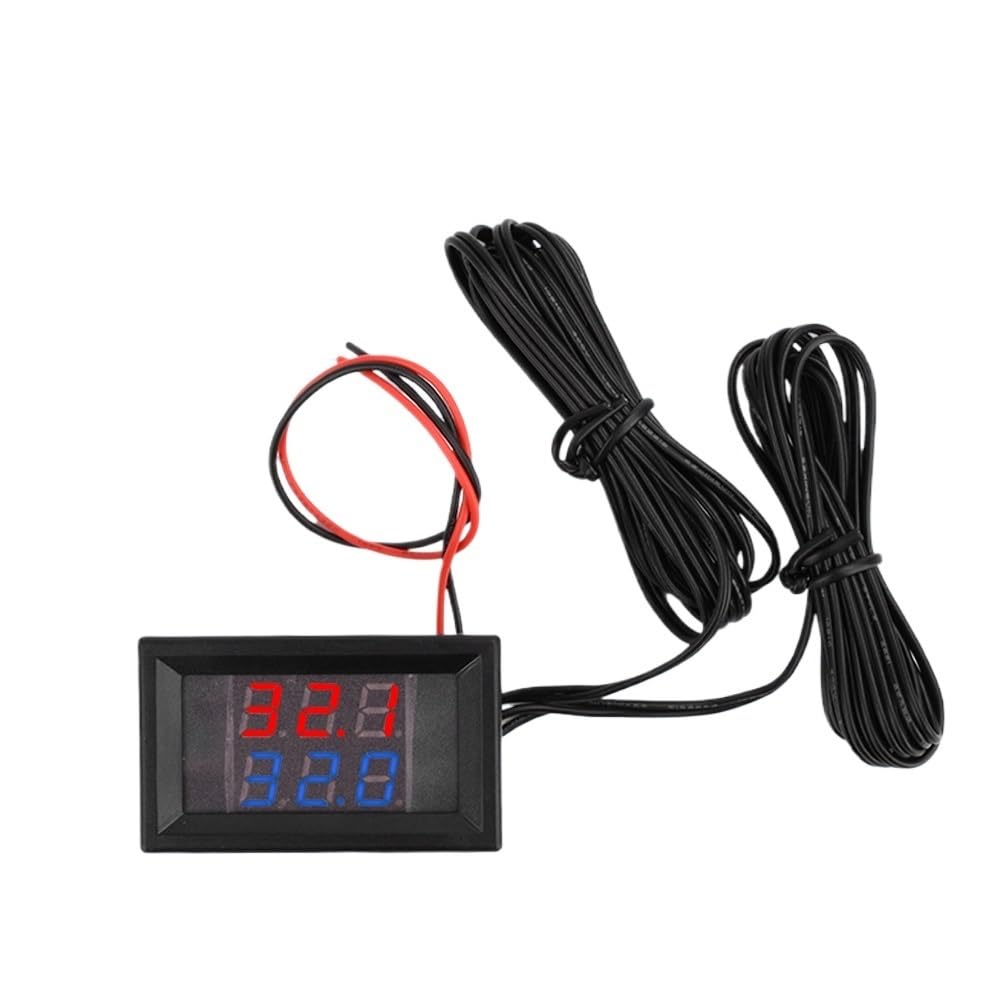DC4-28V 0.28 inch 0.28" LED Display Dual Red Blue Digital Temperature Sensor Thermometer with NTC Probe Cable