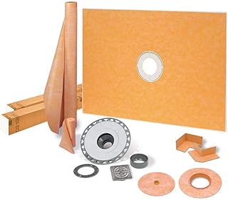 Kerdi 38 Inch x 60 Inch Shower Kit with 2 Inch PVC Flange, Stainless Steel Grate and Joint Sealant