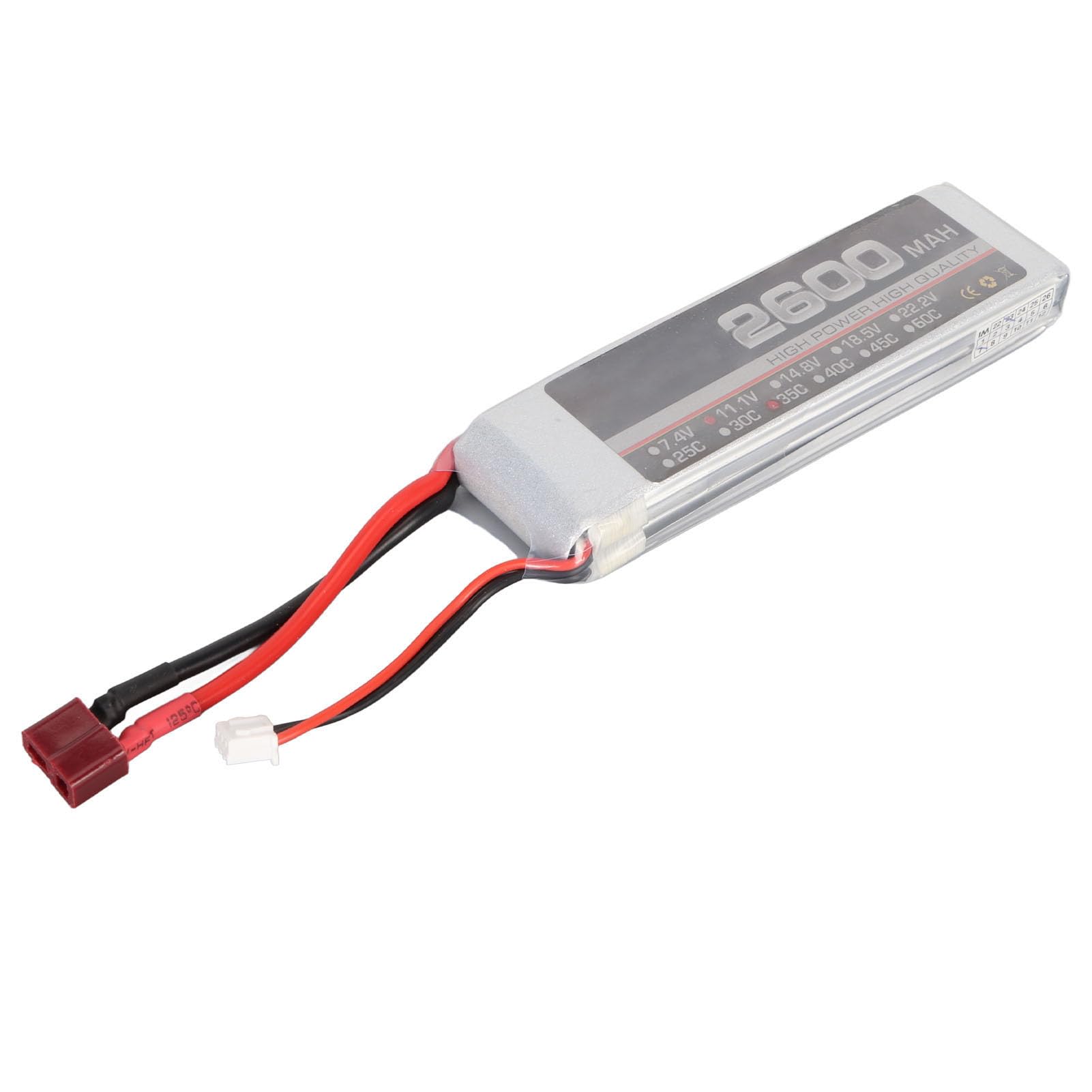 11.1V 35C 2600mAh 3S RC Lipo Batteria, per FPV Racing Drone Quadcopter Elicottero Aereo RC Boat RC Modelli (T Plug)