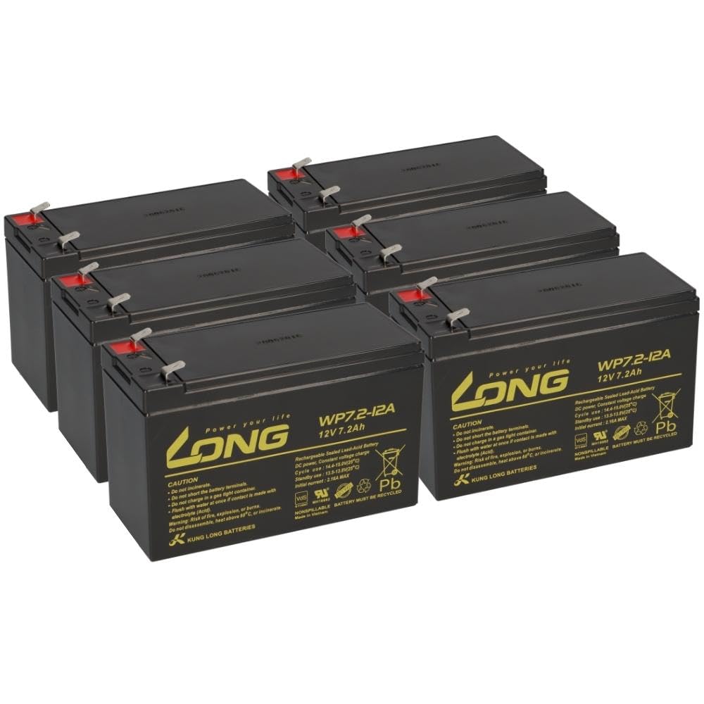 Batteria UPS adatta per impianto di gruppo EFFETTA serie MH/MHD/MTD 6X 12V 7,2Ah AGM Piombo