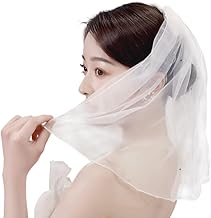 YOFASEN Short Bridal Veil - White Veil with Comb - Short White Bridal Veil for JGA, Halloween, Brides, Shower, Bachelorette Party, Wedding