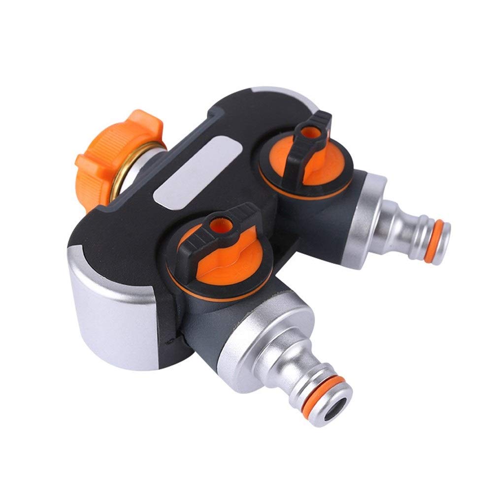 PC 1 Divisor de Agua del Grifo de jardín Accesorios de Junta de Grifo de Doble Paso de Metal Junta de riego Conector de Agua del jardín Accesorios de riego de Jardines