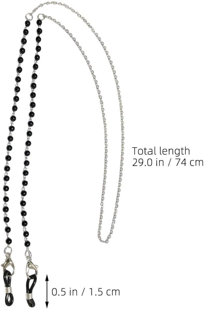 4pcs Eyeglass Chains Pearl Glasses Holder Necklace Metal Lanyard Set for Women Men Anti-slip Lightweight Sunglass Strap Accessories