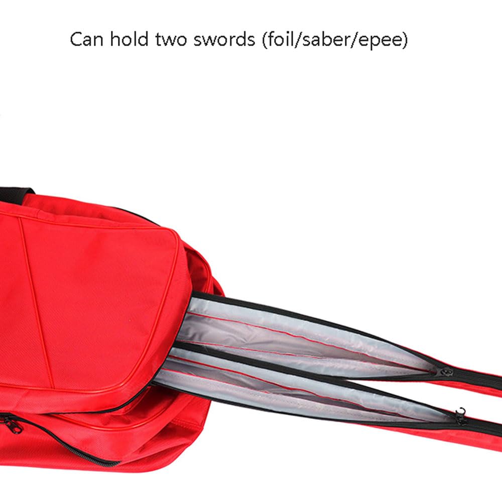 Bolsa de espada para esgrima, mochila de almacenamiento impermeable para dos espadas, tela 1680D duradera para espadas y equipos de aluminio, medidas 110 x 34 x 30 cm