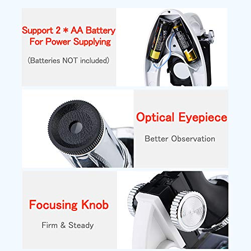 Conjunto de microscópio com kit de acessórios 100X-1200X, Duotar