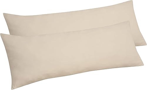 ROYALE LINENS Funda de almohada corporal  Microfibra 1800 de doble cepillado  20 x 54 pulgadas con cierre de cremallera oculto  Resistente a las