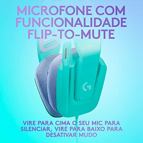 Headset Gamer Logitech G335 com Almofadas com Espuma de Memória, Design Leve e Conexão 3,5mm para PC