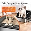 Stainless Steel Cat Litter Box, Extra Large XL Odor Free Metal Litter Box with High Sides Lid, Open Top Litter Pan Include Scoop Easy Cleaning Anti-Scratch Kitty Cat Box Anti-Urine Leakage, Non-Sticky #5