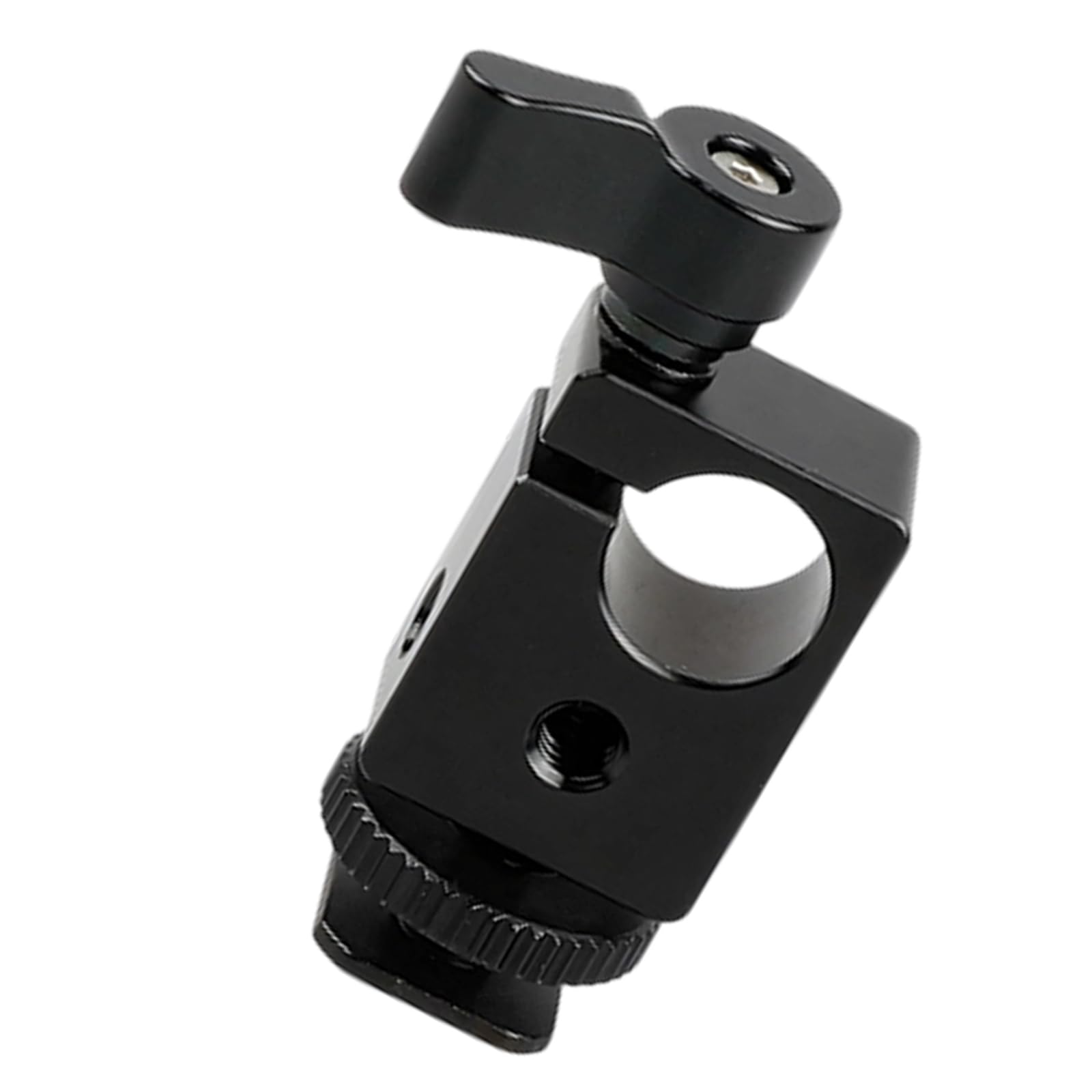 Limtula Black Aluminum Single Hole Pipe Clamp Standard 15Mm Single Rod Clamp With 1 / 4Inch-20 Thread Screw For 15Mm Rod