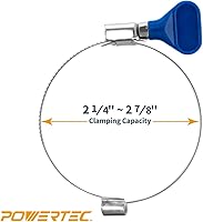 Vista 2 de POWERTEC 70223 Abrazadera de manguera de puente con llave de 2-1/2 pulgadas, llave de tornillo de pulgar, abrazaderas de manguera de acero
