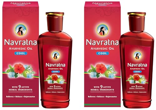 Image of Navratna Ayurvedic Cool Oil |Power of 9 Ayurvedic Herbs | Relieves Headache, Fatigue, Sleeplessness and Tension, 500ml (Pack of 2)